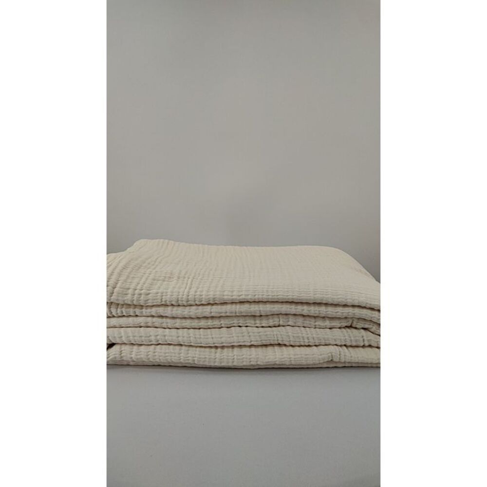 Quince Cream Gauze Cotton King Blanket